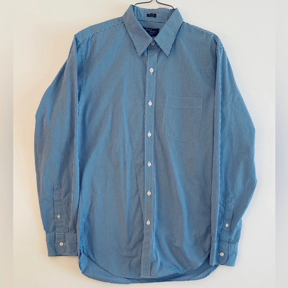 J. Crew Blue Gingham Dress Shirt‎